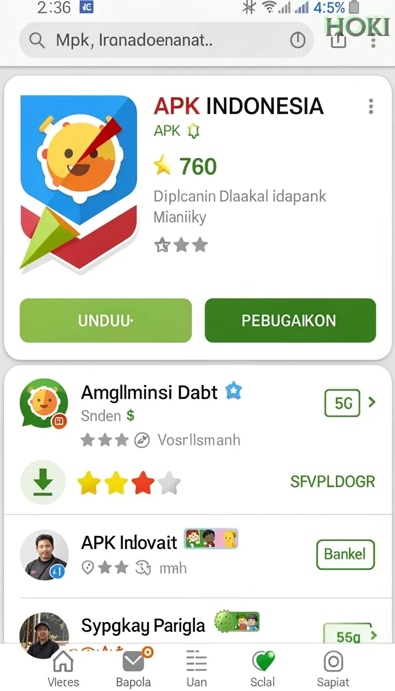 Cuplikan layar BARBAR77 — menu navigasi